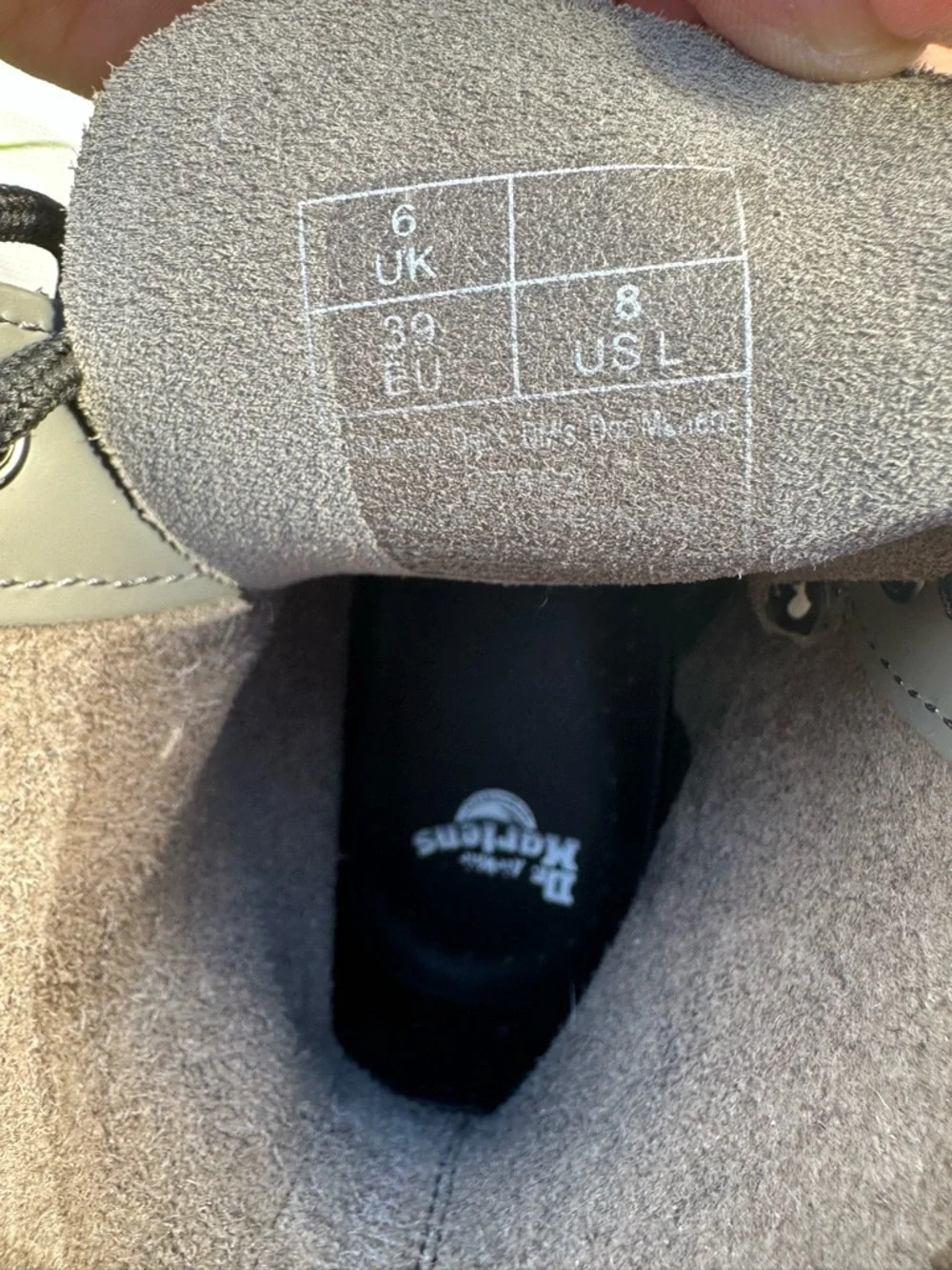 Dr. Martens Black & White Gunmetal 1460 loud leopard leather lace up boot women - Picture 7 of 14